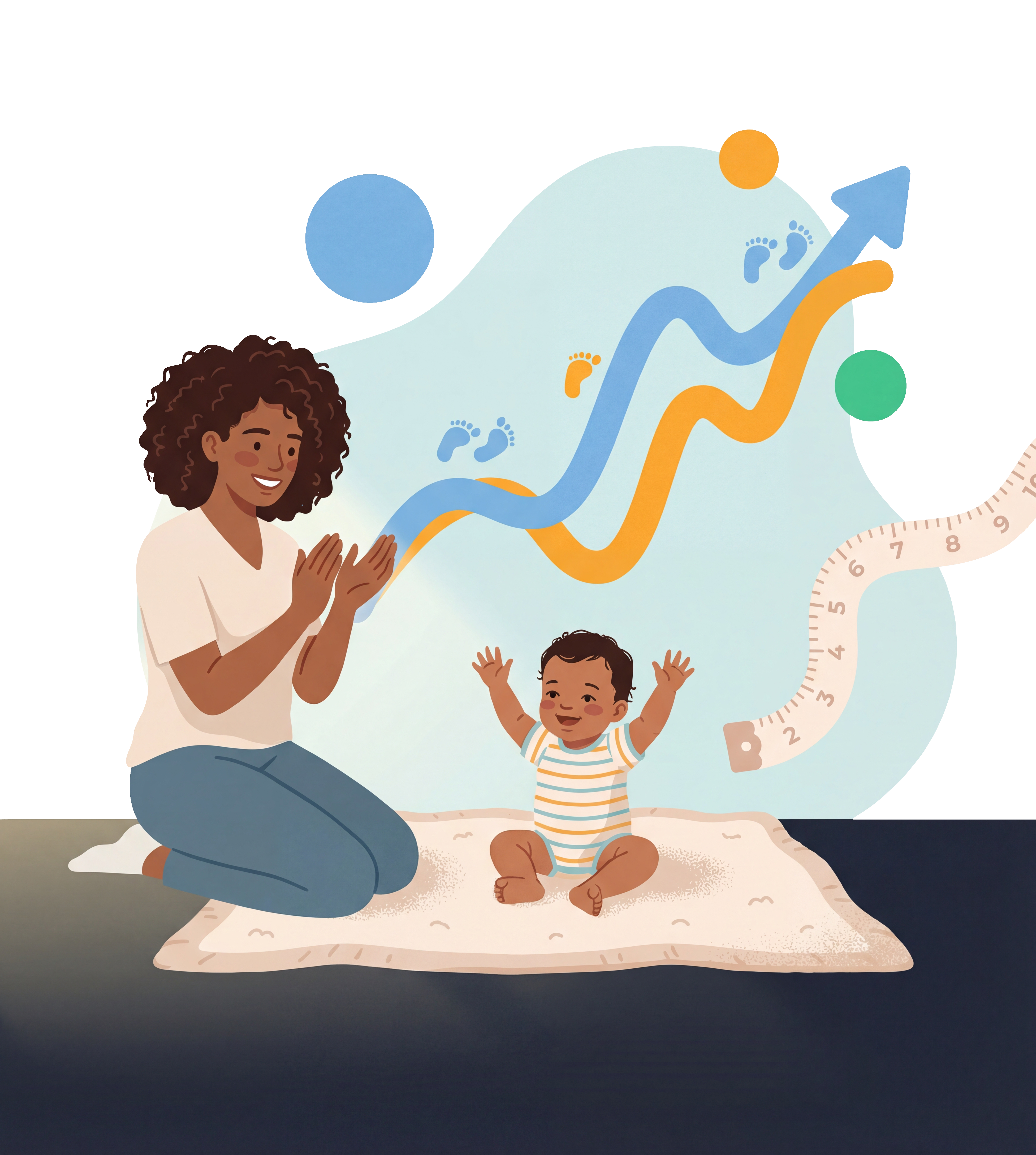 Baby with growth chart